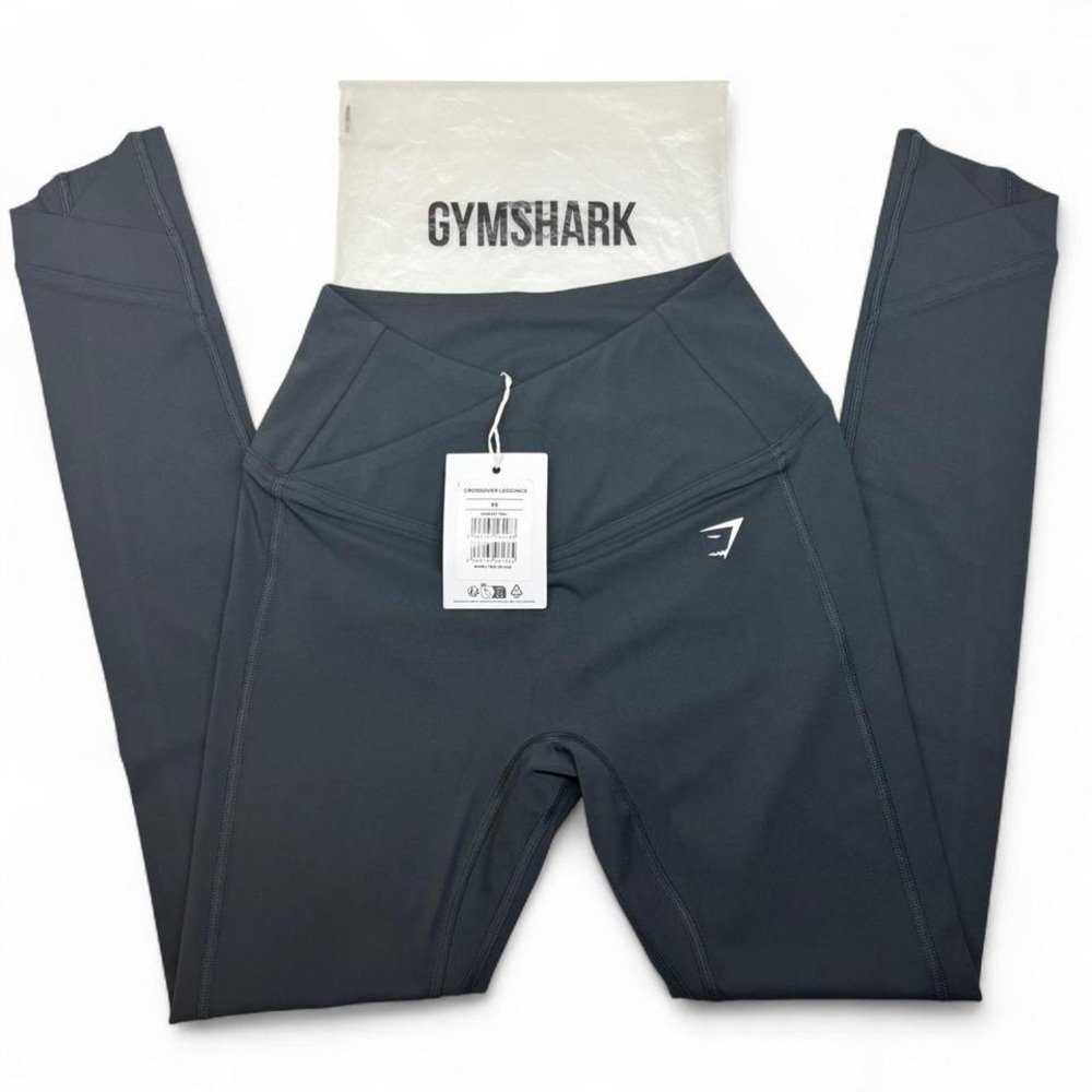 Gymshark Crossover Leggings Darkest Teal XS High Waisted Workout Athleisure NWT - Picture 1 of 7